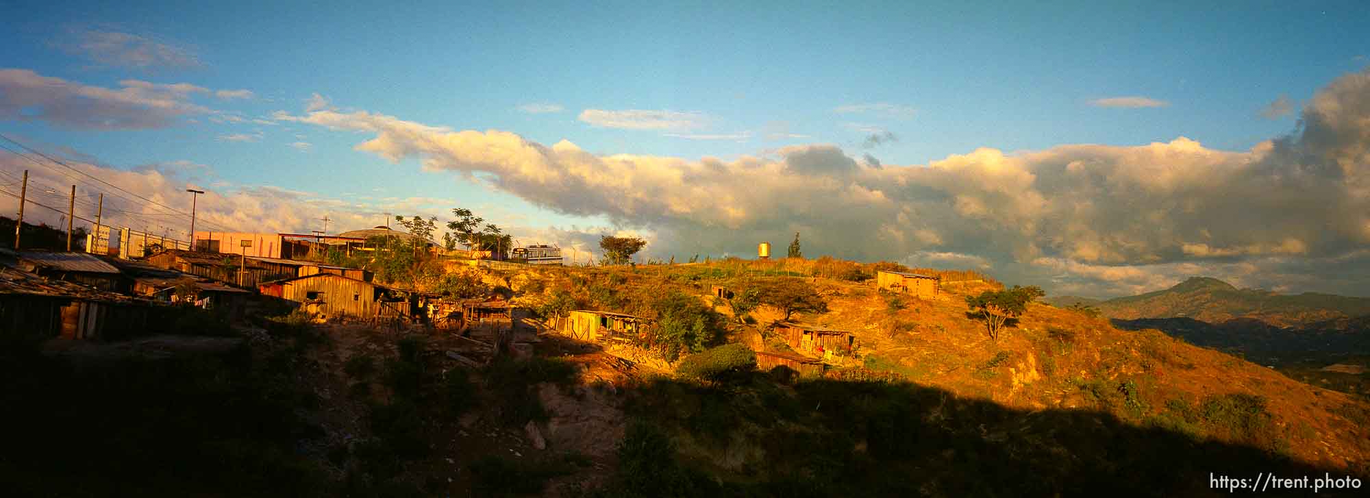 Homes on hills.