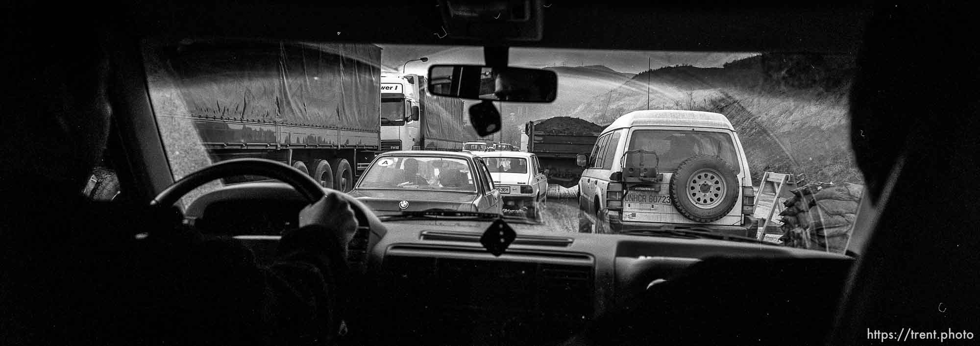 Driving across the border into Kosovo (from Macedonia).