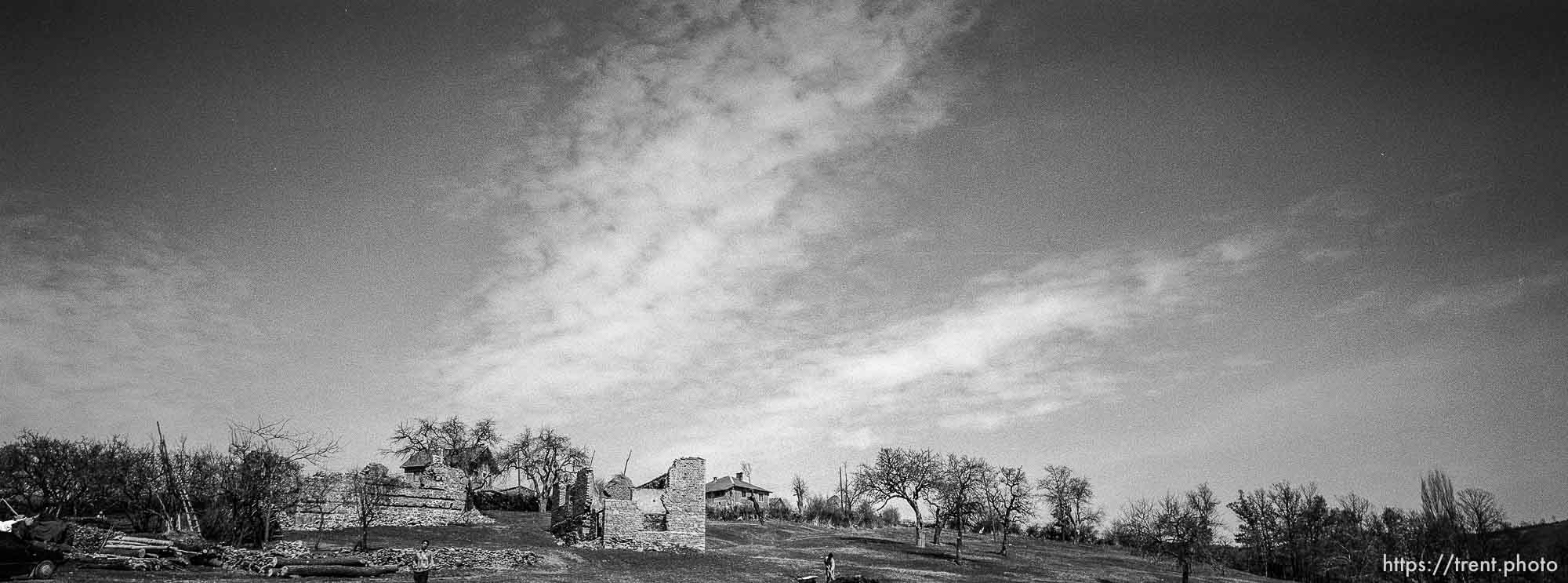 Destroyed homes.