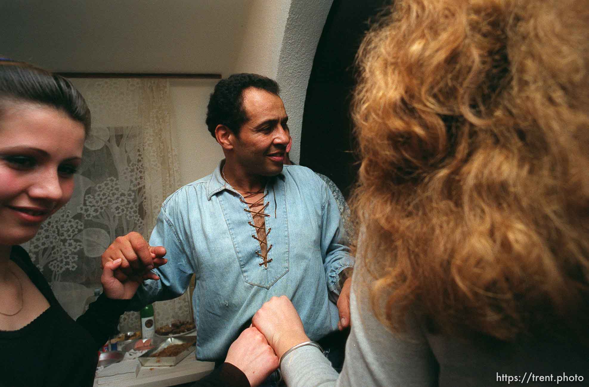 Ed Knowles dancing at a Mercy Corps party.