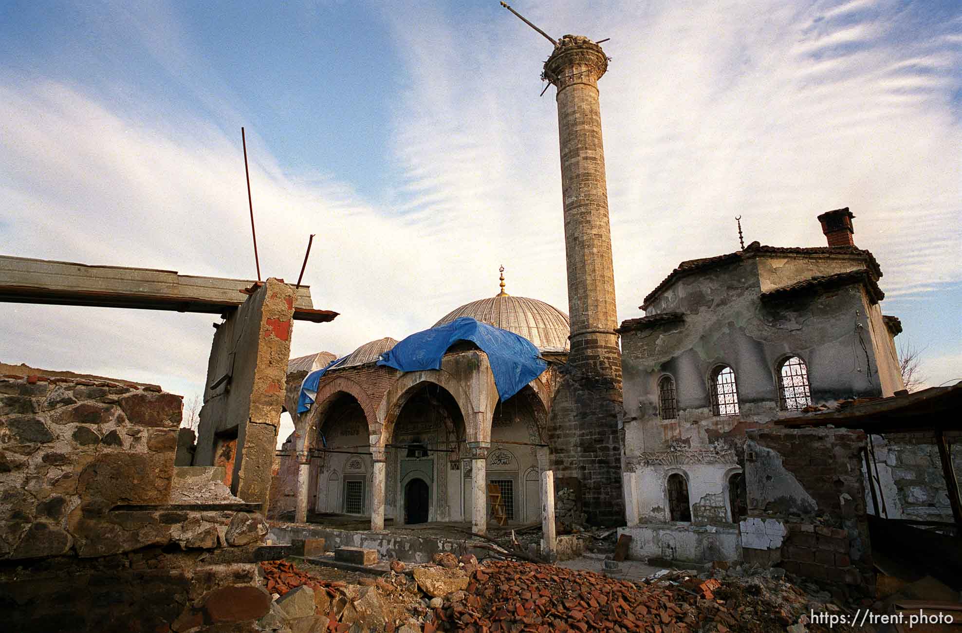 Destroyed mosque in the old town.