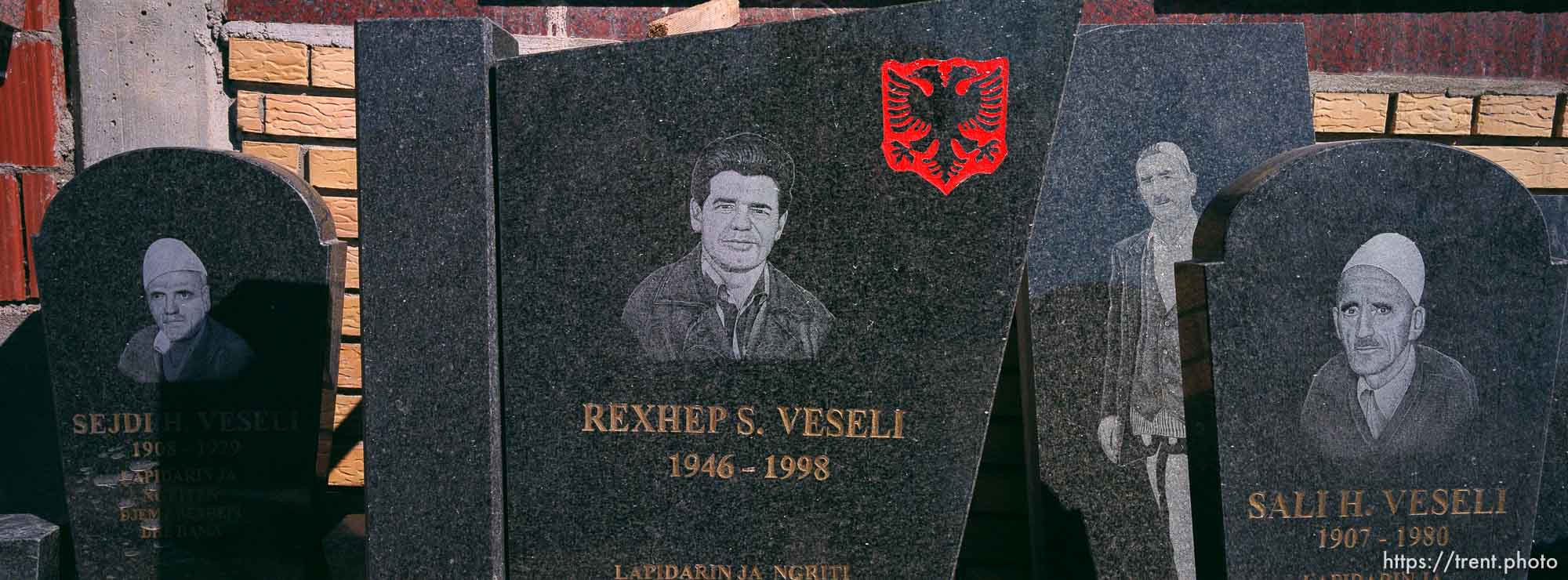 Kosovar Albanian gravestones.