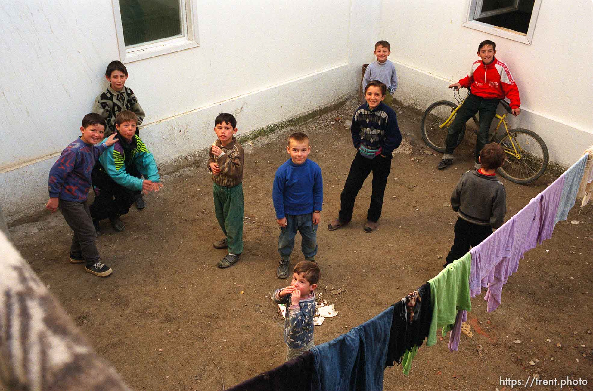 Albanian kids in the Collective Center Shelter.