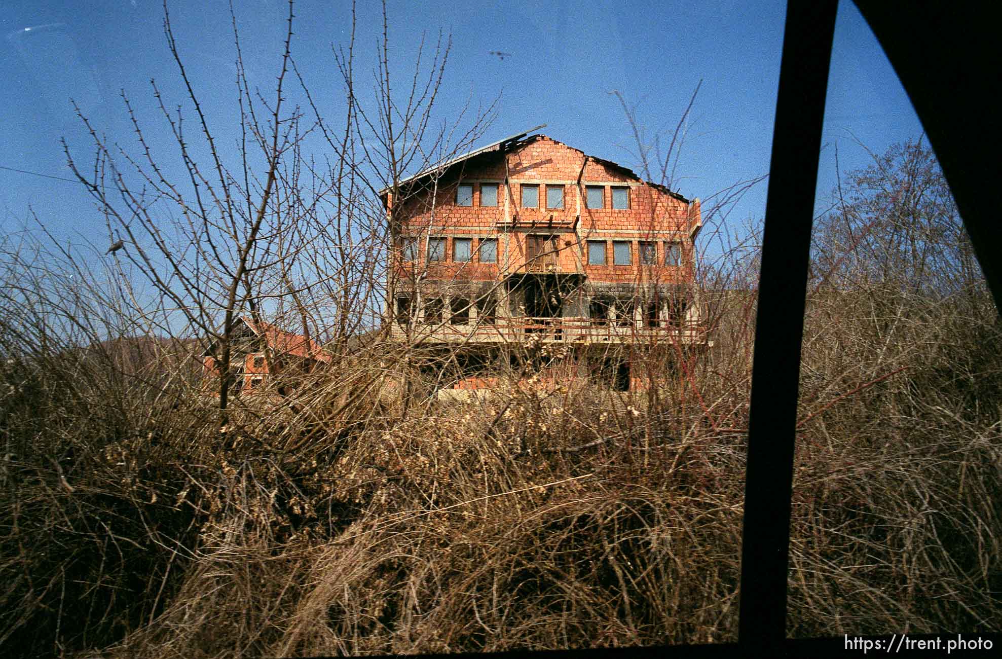 Destruction in Suvi Do, a Serbian enclave in north Mitrovica.