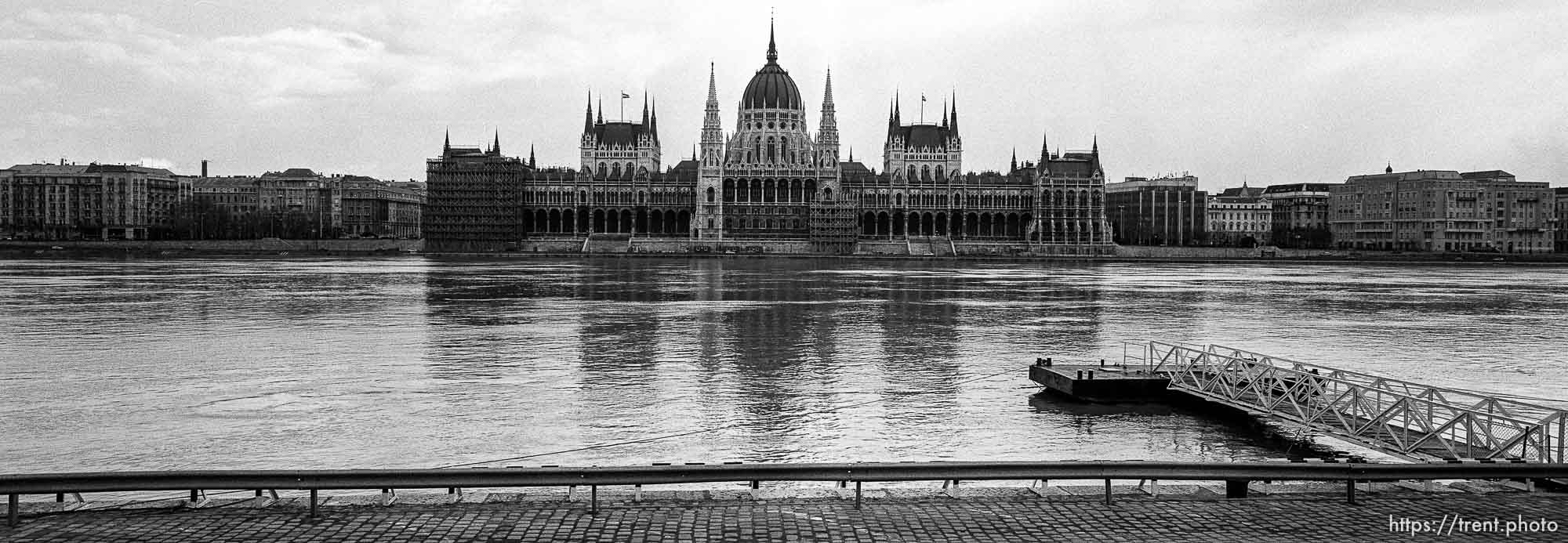 Parliament building across the river.