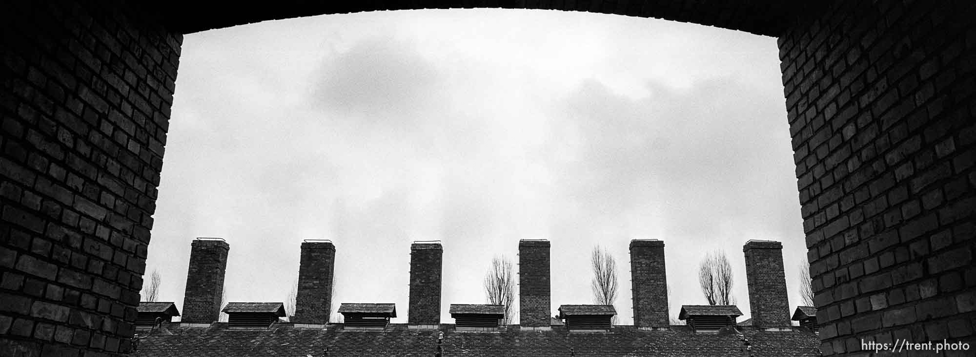 Kitchen chimneys at the Auschwitz Concentration Camp.