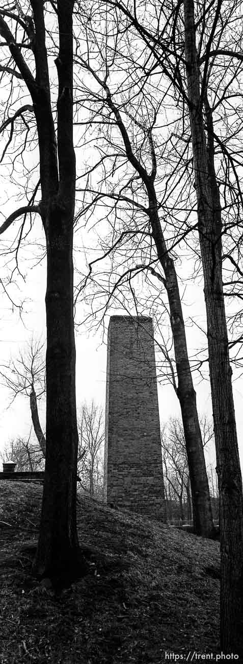 Chimney of crematoria at the Auschwitz Concentration Camp.