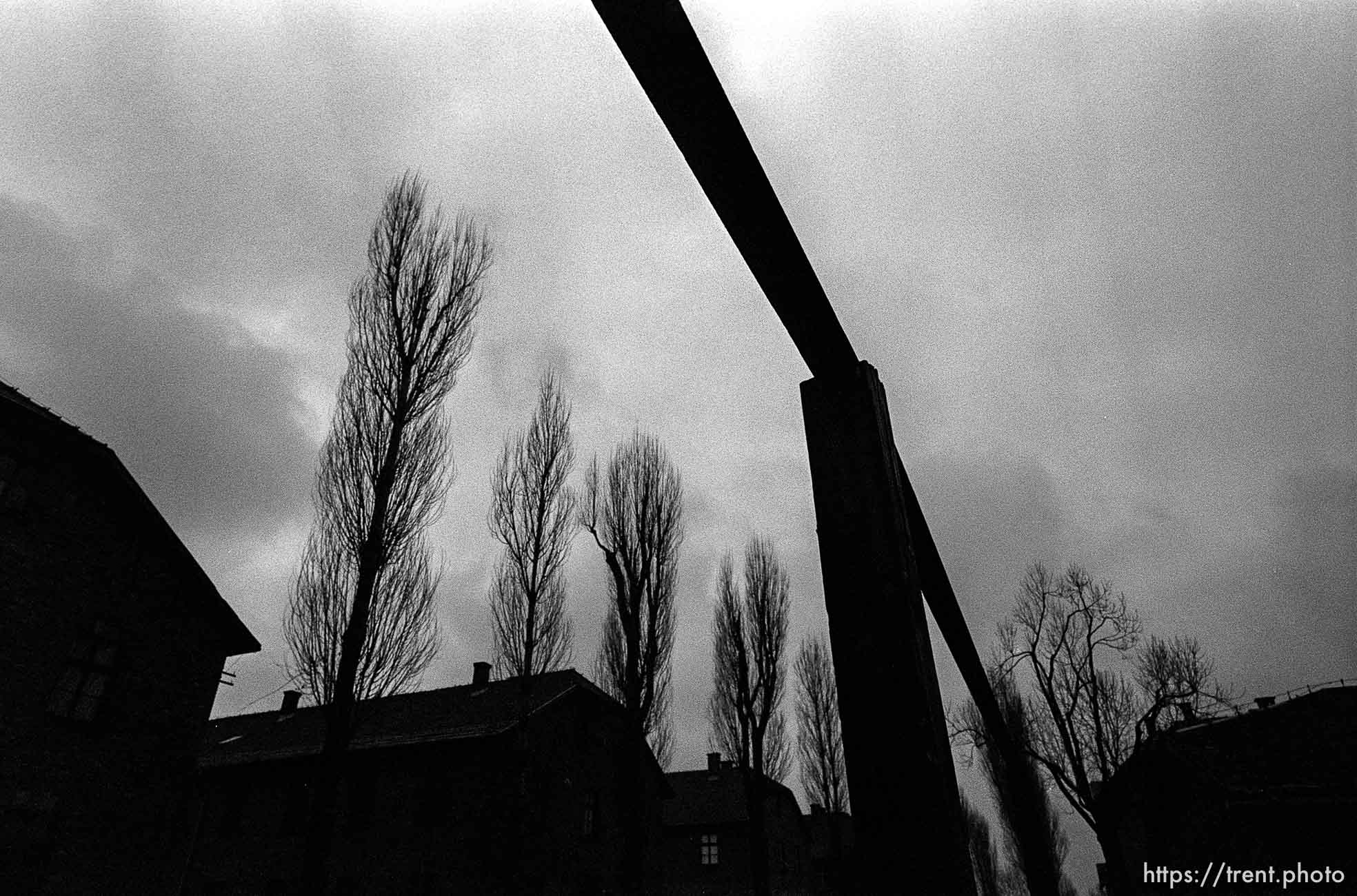 Bar near the camp kitchen where twelve jews were hung at the Auschwitz Concentration Camp.