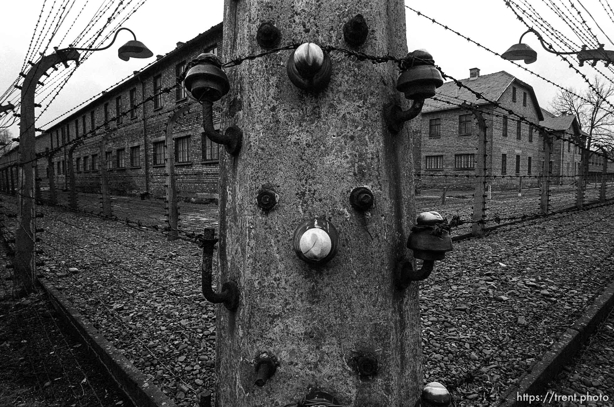 electric fence at the Auschwitz Concentration Camp.