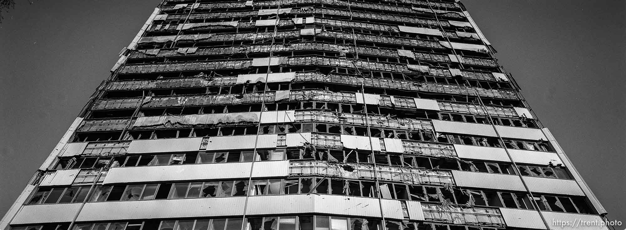 Shelled and burned Parliament Building.