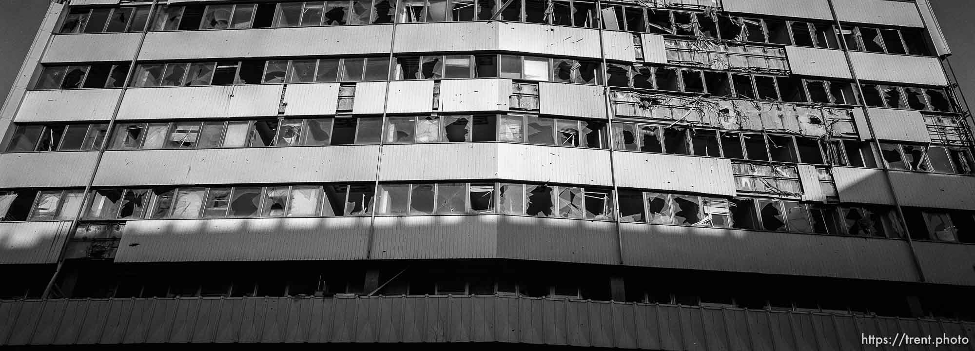 Shelled and burned Parliament Building.