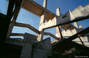 Unfinished high school bleachers