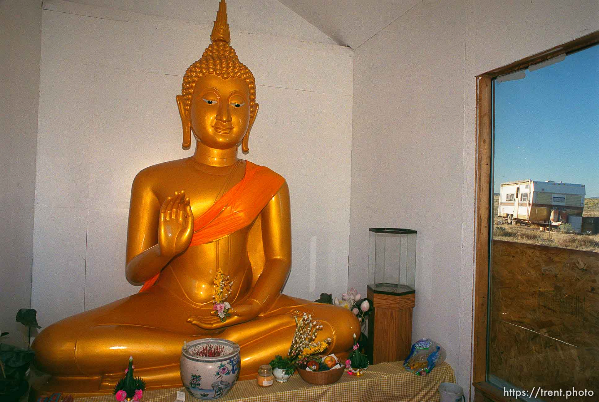 The largest Thai Buddha in the country sits in a shack on Eleanor and Malcolm Duvall's property near Park Valley in Box Elder County.