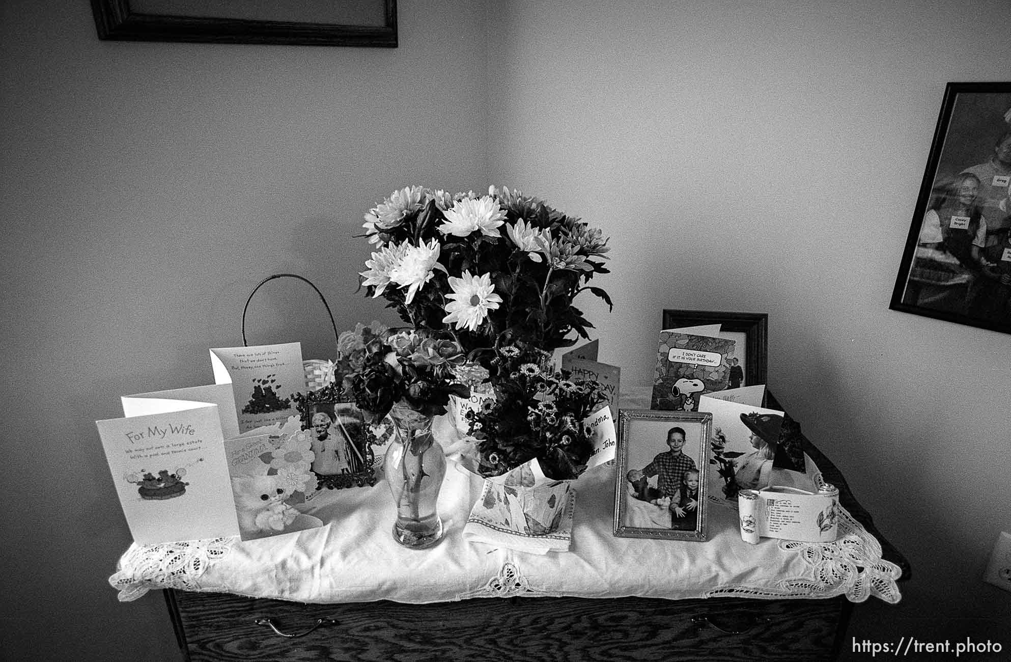 cards in her room. Betty Rae Watts, at her nursing home.