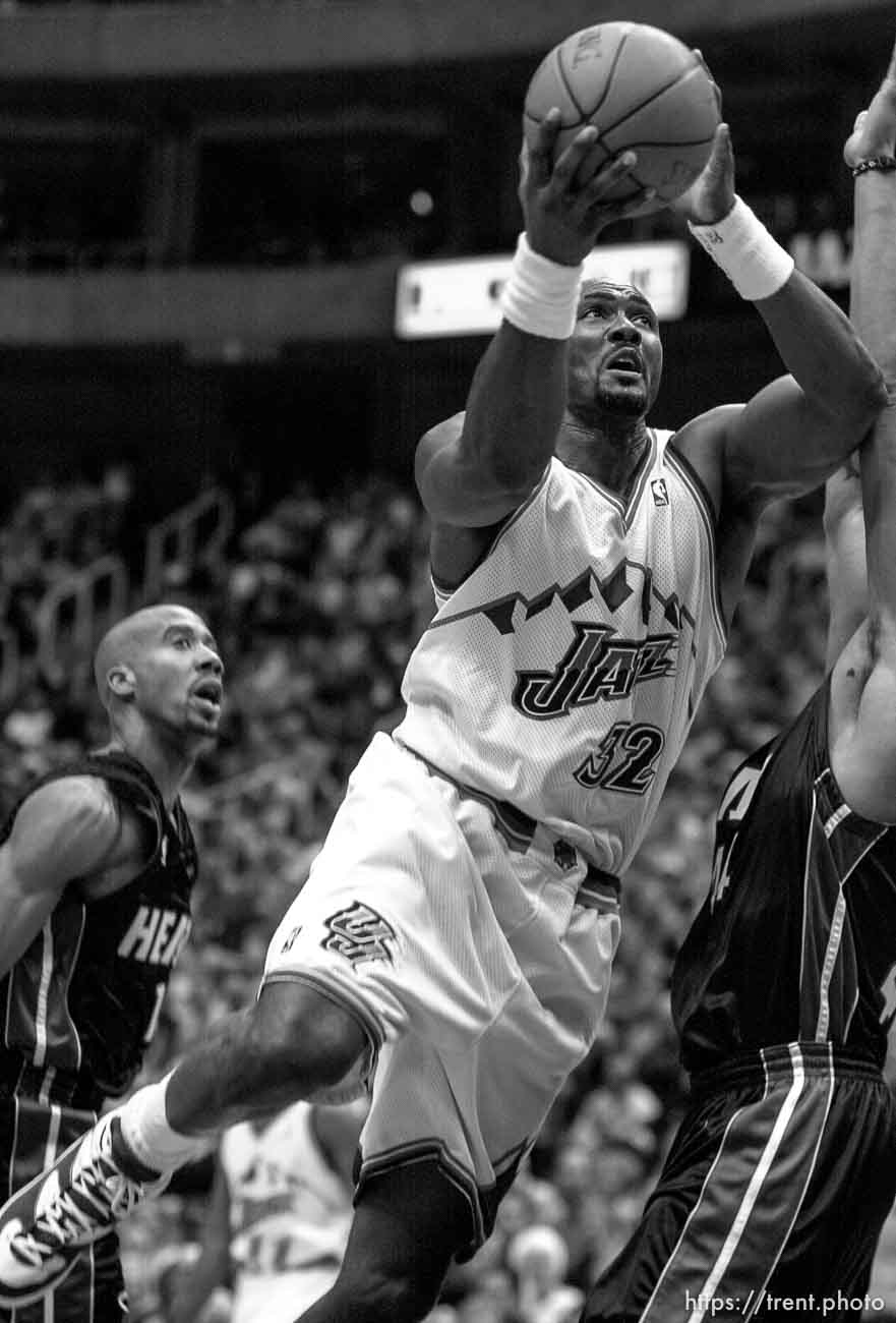 Karl Malone at Jazz vs. Miami Heat.01/04/14