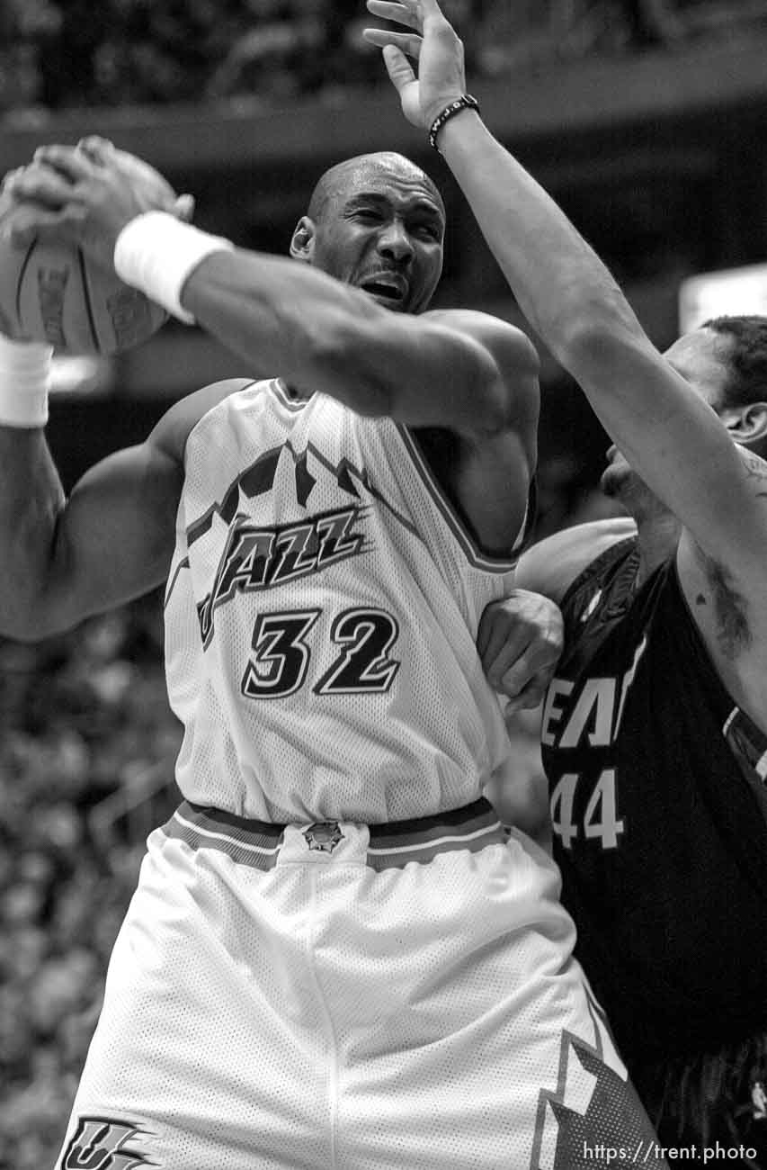 Karl Malone at Jazz vs. Miami Heat.