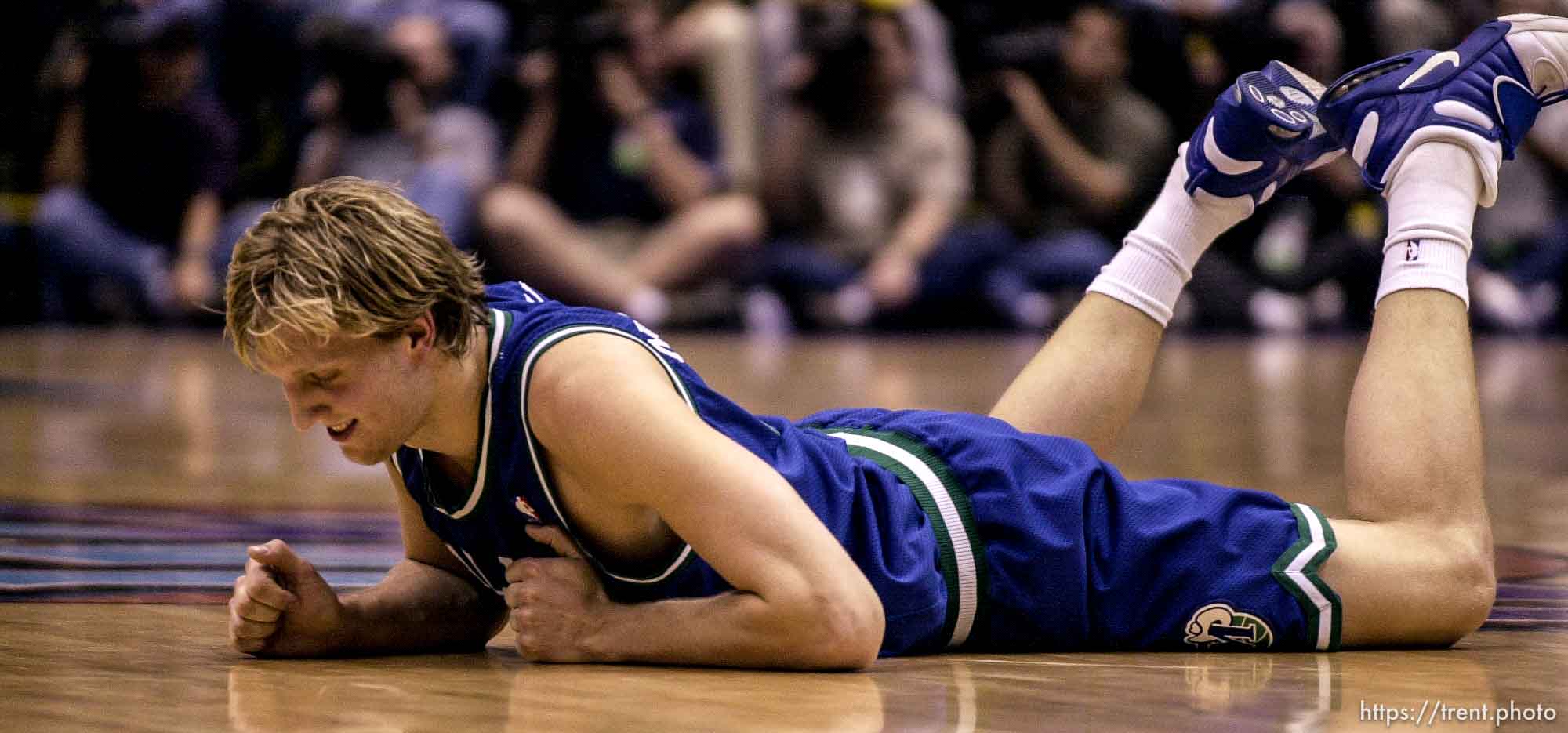 Dirk Nowitzki as the Utah Jazz face the Dallas Mavericks in game five of their first round playoff series, in Salt Lake City Thursday.