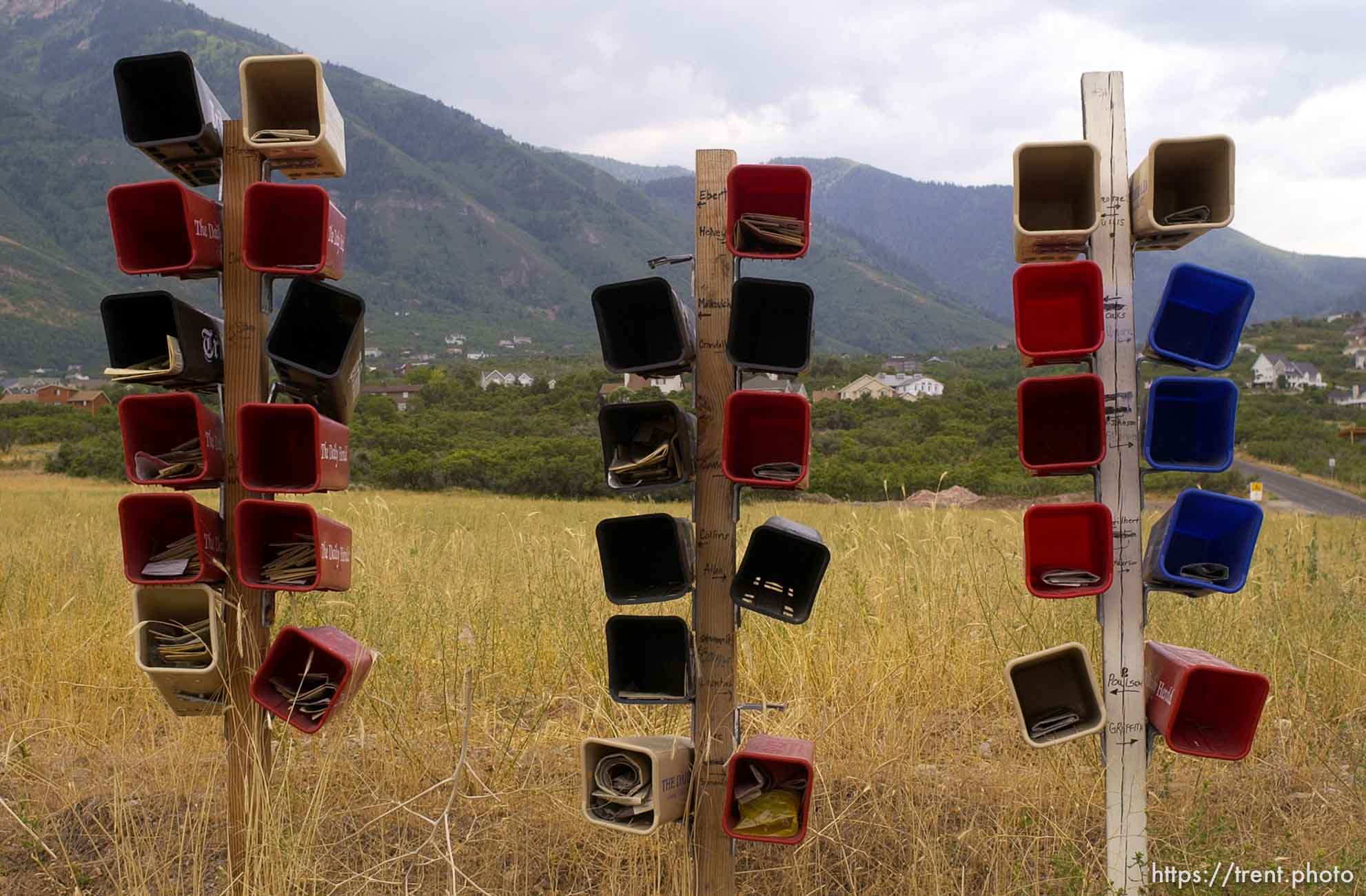 Newspaper Mailboxes. Vern and Karen Gillmore have lived in Woodland Hills for three years. The town ranks as the wealthiest town in Utah, according to the 2000 census. 07.16.2002, 5:08:45 PM