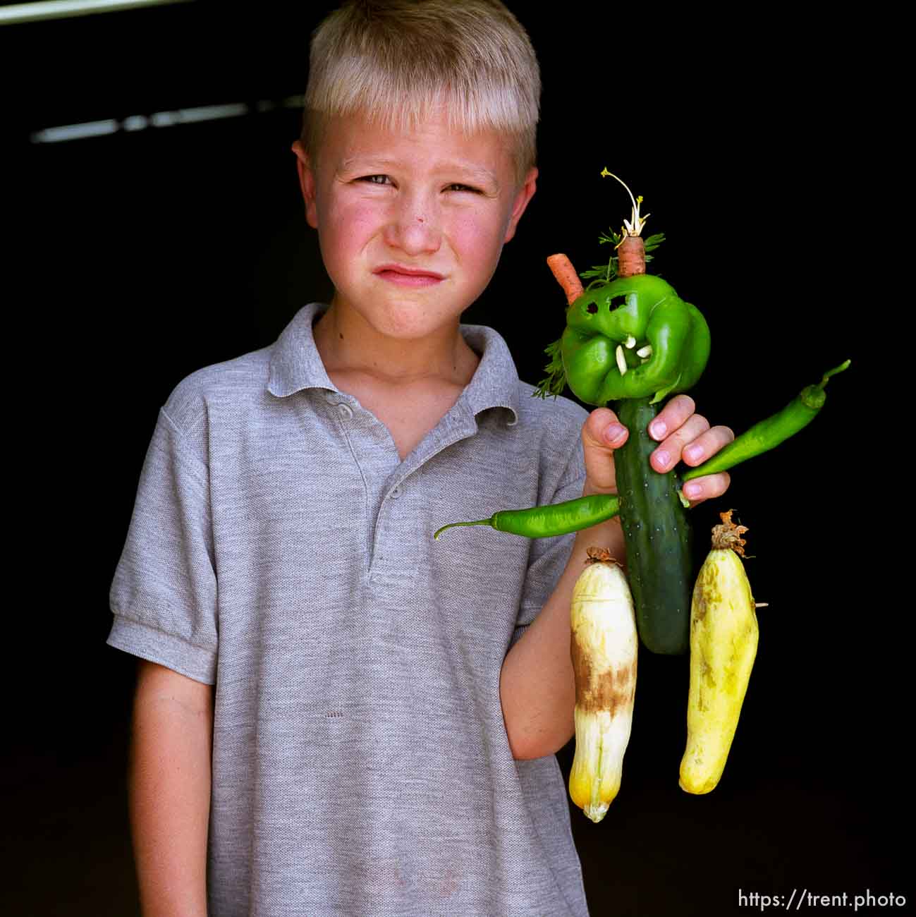 Mason Hopkins, martian, best alien award. Vegetable Carving Contest. Beaver County Fair.