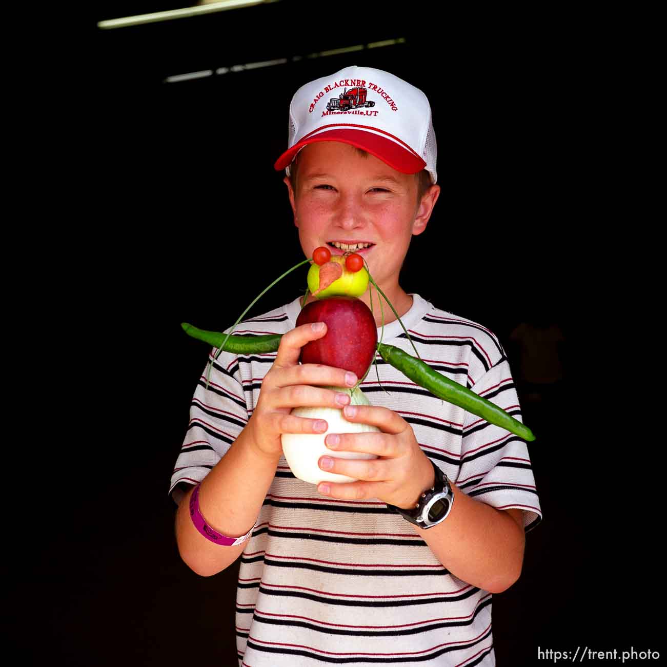 Myles Hopkins, snowman, cutest award. Vegetable Carving Contest. Beaver County Fair.