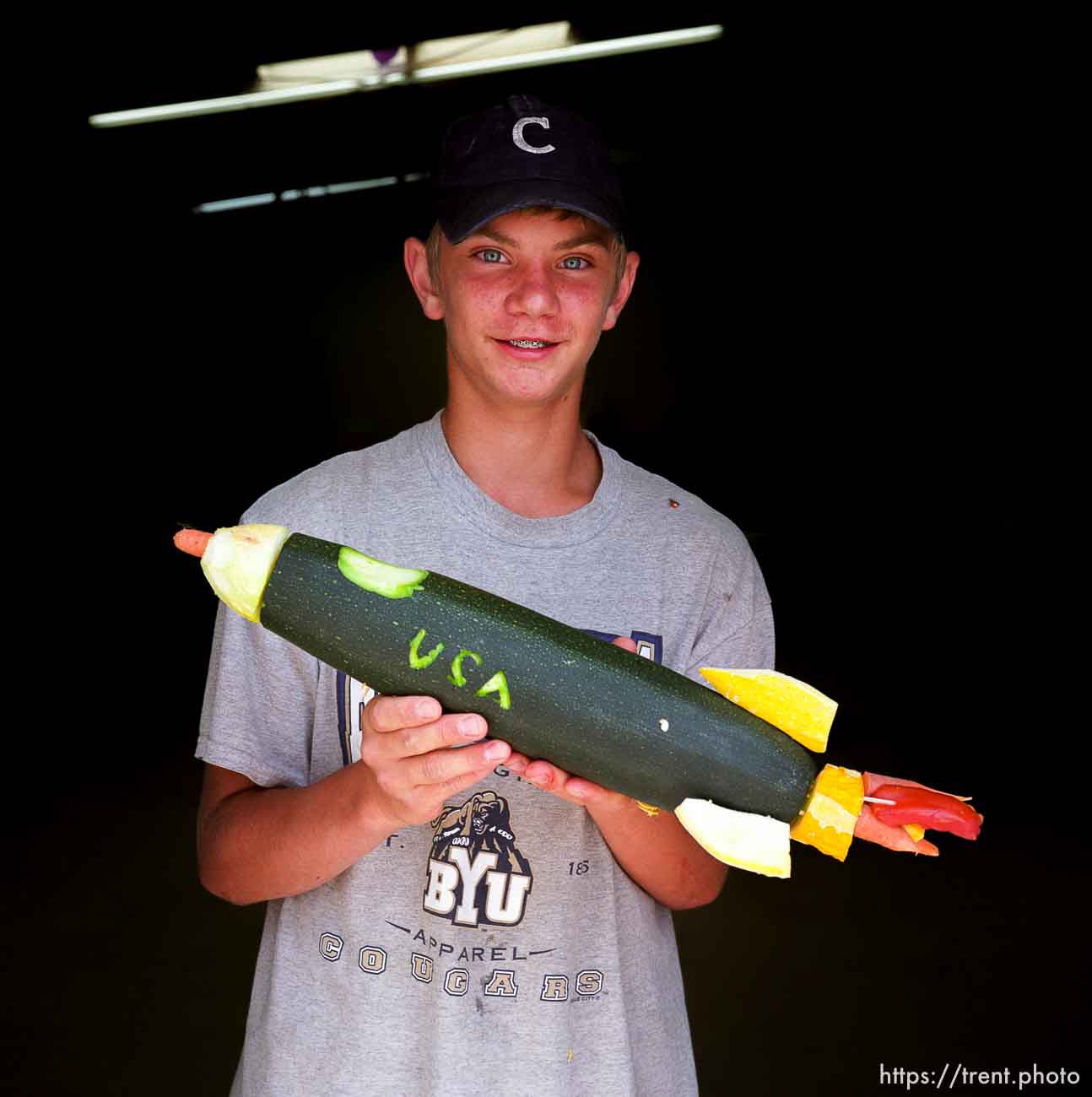 Mitch Swallow, rocket, coolest award. Vegetable Carving Contest. Beaver County Fair.