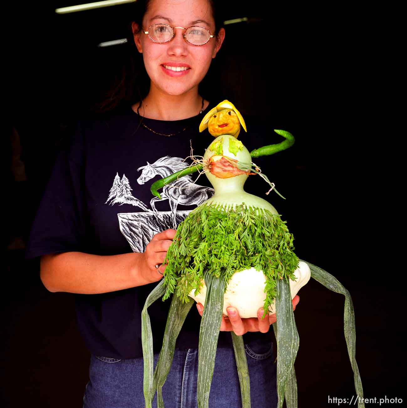 Stefanie Harston, hawaiian octopus, 1st place overall best. Vegetable Carving Contest. Beaver County Fair.