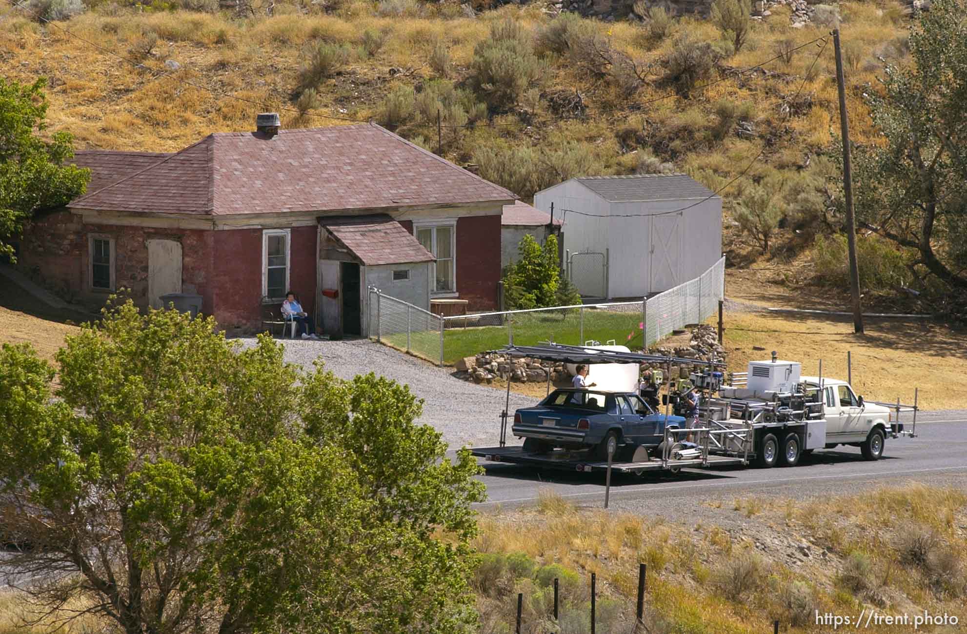 A film crew works on the film Maldonado Miracle, shot in Utah's near-ghost of Eureka.
 08.22.2002, 3:38:51 PM