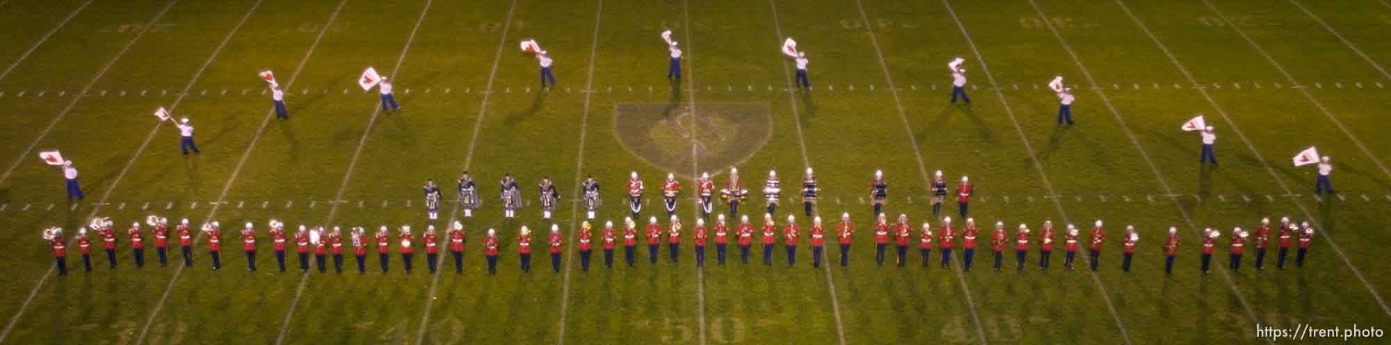 Ogden - Magrath band. The Davis Cup Invitational Marching Band Competition Tuesday evening at Stewart Stadium, Weber State University. 10.22.2002, 9:05:37 PM