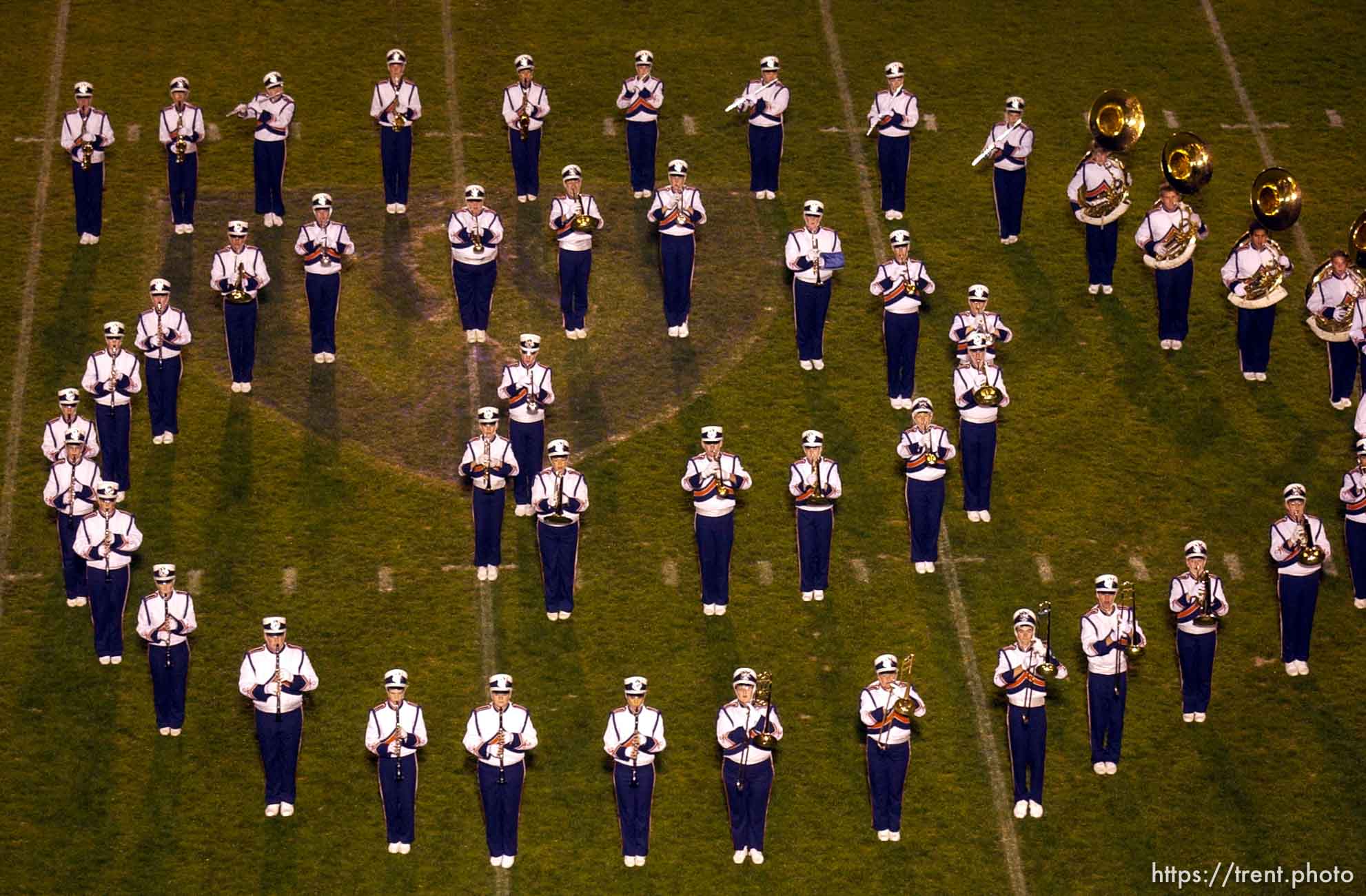 Ogden - The Davis Cup Invitational Marching Band Competition Tuesday evening at Stewart Stadium, Weber State University. 10.22.2002, 8:39:10 PM