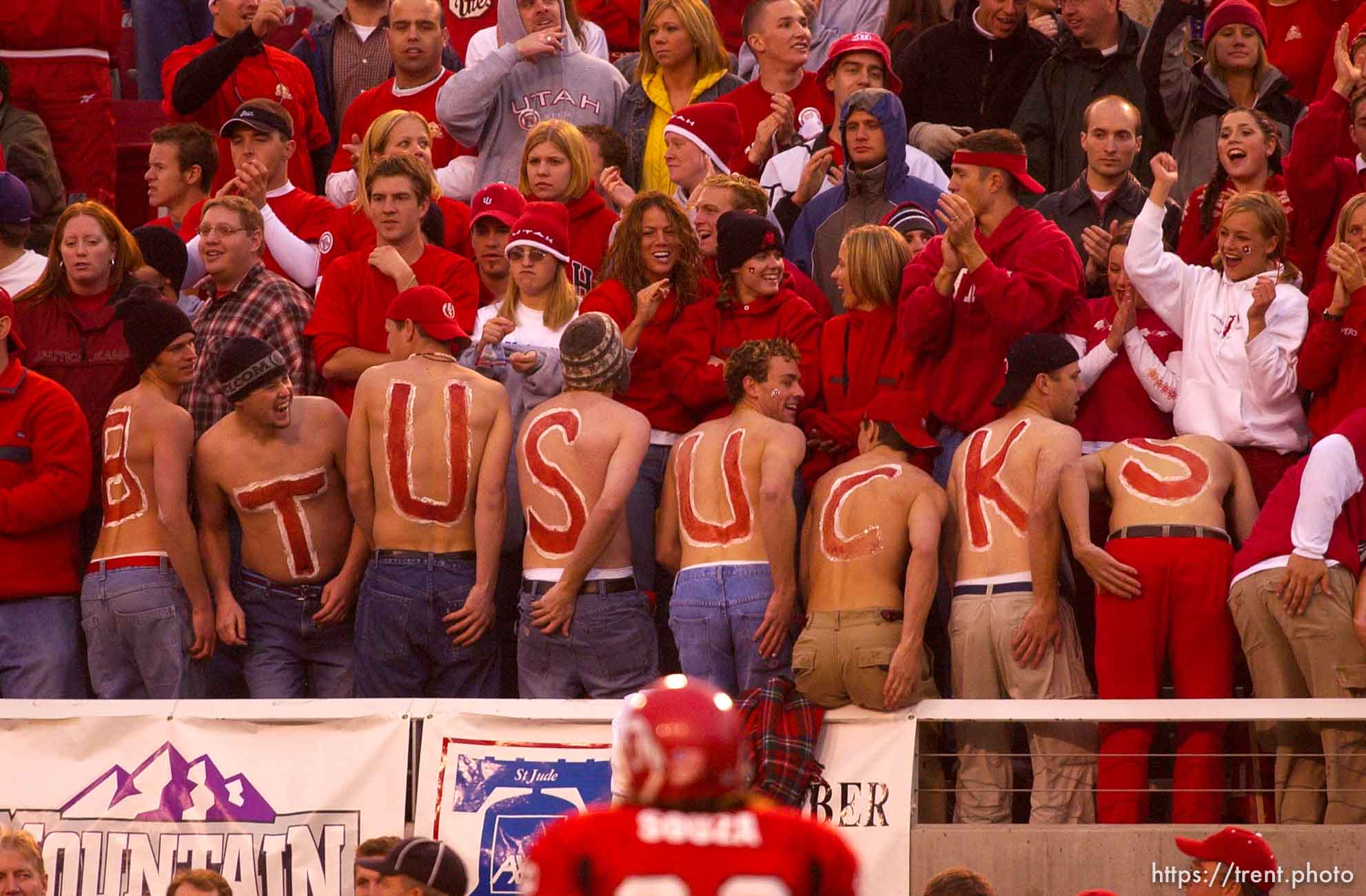 Salt Lake City - Utah fans. Utah vs. BYU football Saturday afternoon at Rice-Eccles Stadium. Utah wins 13-6.  11.23.2002, 3:11:59 PM