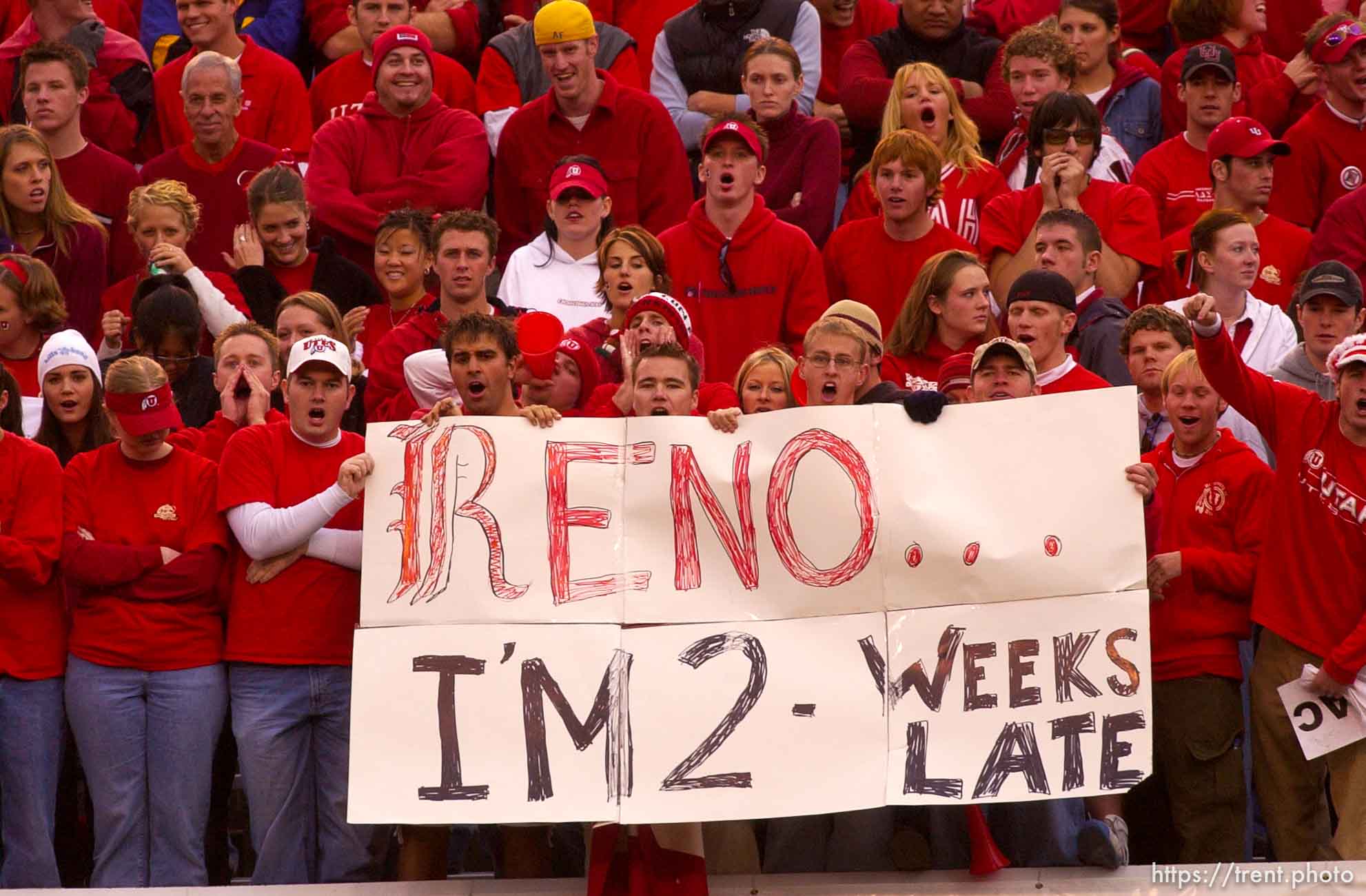 Salt Lake City - Utah fans. Utah vs. BYU football Saturday afternoon at Rice-Eccles Stadium. Utah wins 13-6.  11.23.2002, 2:59:44 PM