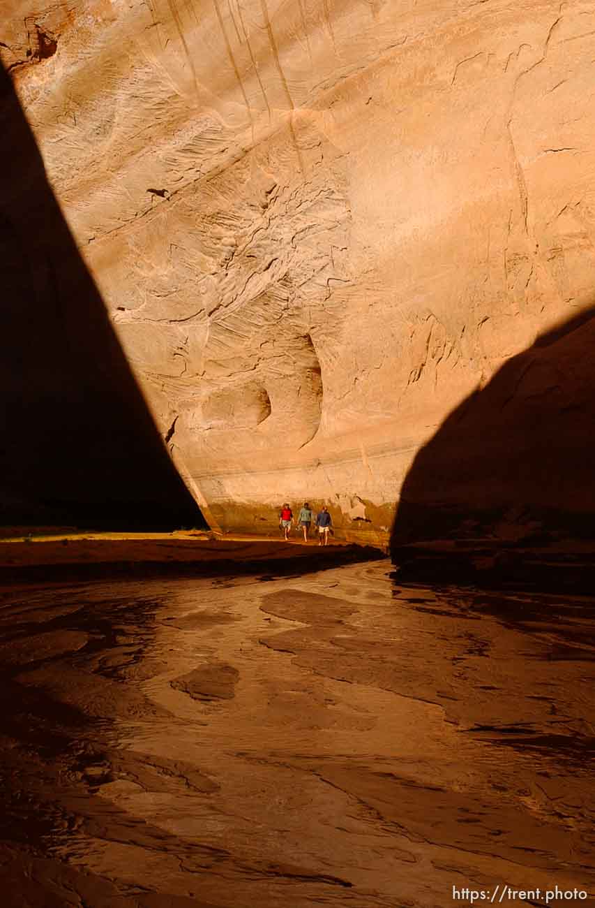 Davis Gulch. Landmarks which had previously been submerged in Glen Canyon are now becoming visible with the lower water levels in Lake Powell.