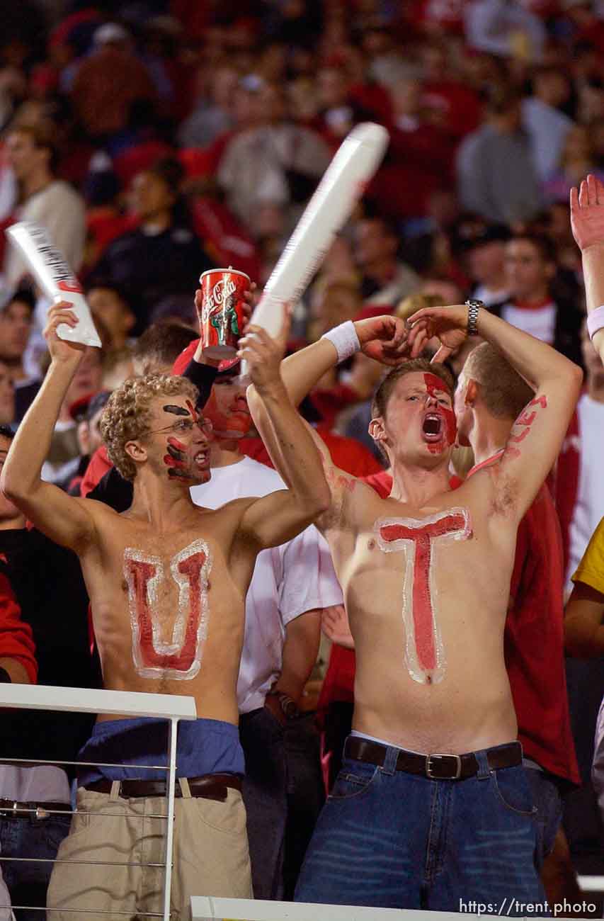 fans. Utah vs. Oregon college football Friday night at Rice-Eccles Stadium in Salt Lake City.