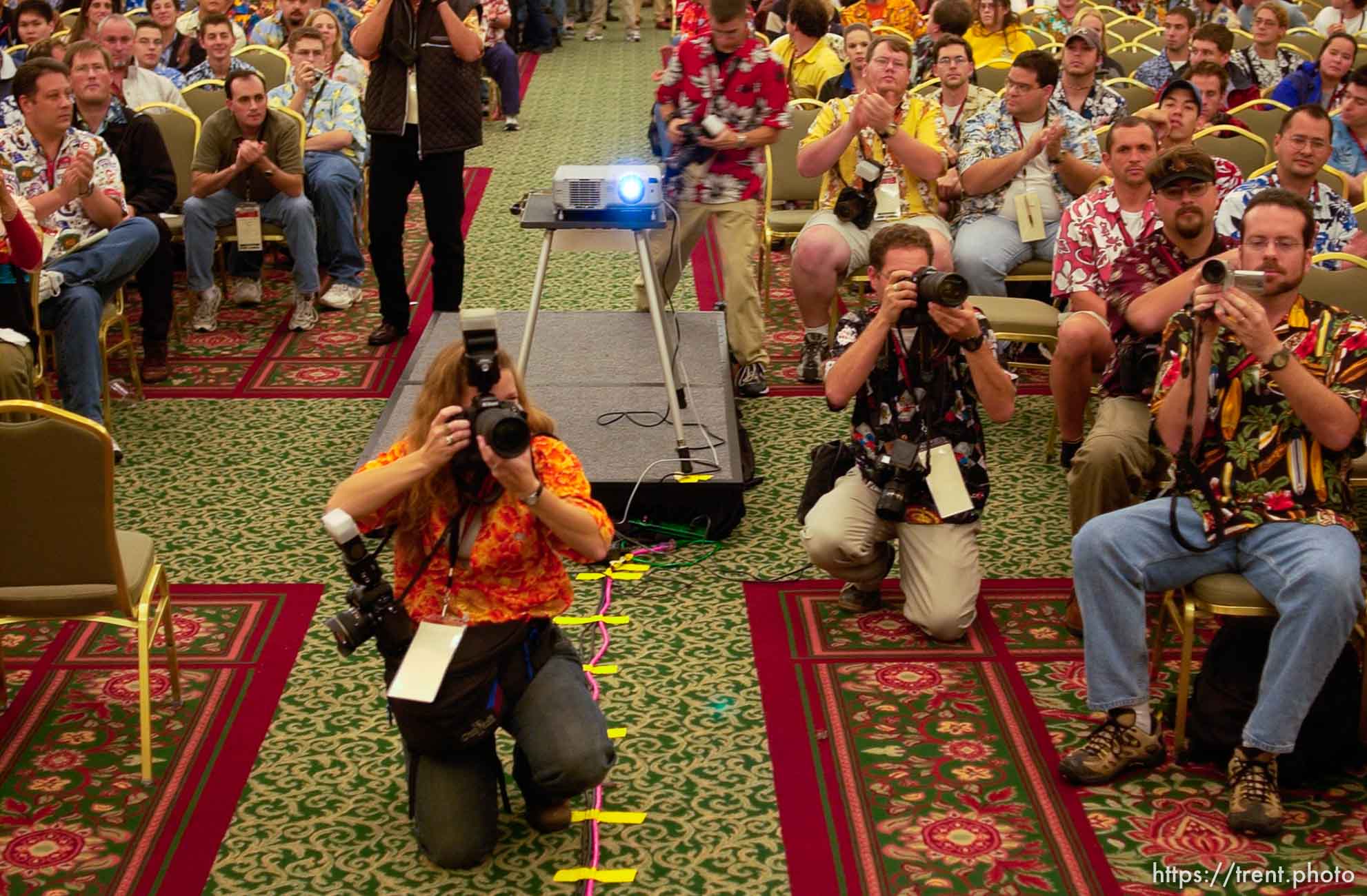 crowd shots. Sportsshooter luau and workshop.