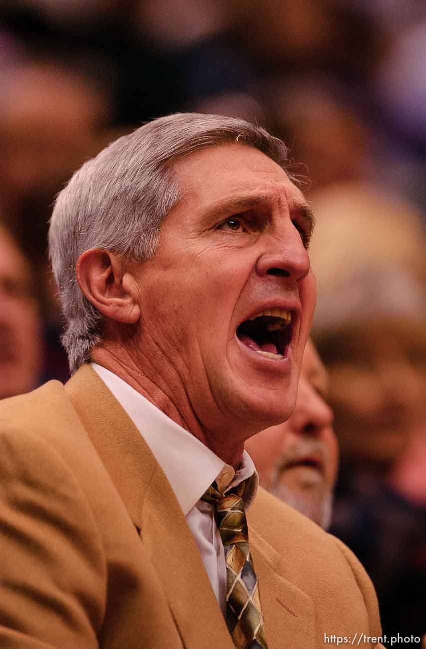 coach jerry sloan. Salt Lake City - Utah Jazz vs. the Milkwaukee Bucks Friday night at the Delta Center.