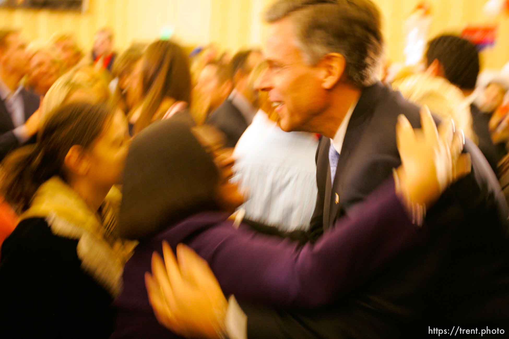 Jon Huntsman Jr., makes his acceptance speech for Utah Governor at Salt Lake City's Hilton Hotel.