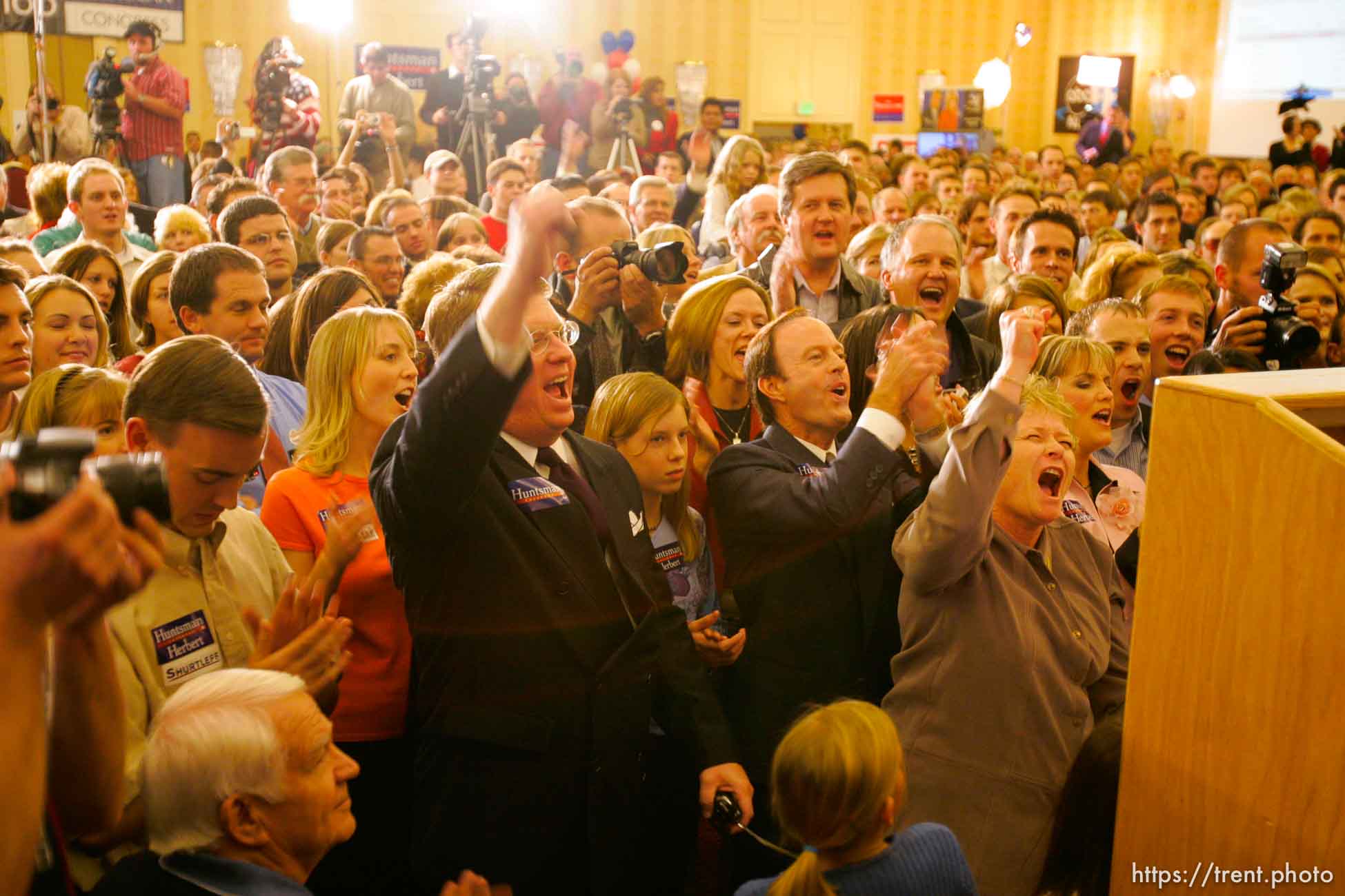 Jon Huntsman Jr., makes his acceptance speech for Utah Governor at Salt Lake City's Hilton Hotel.