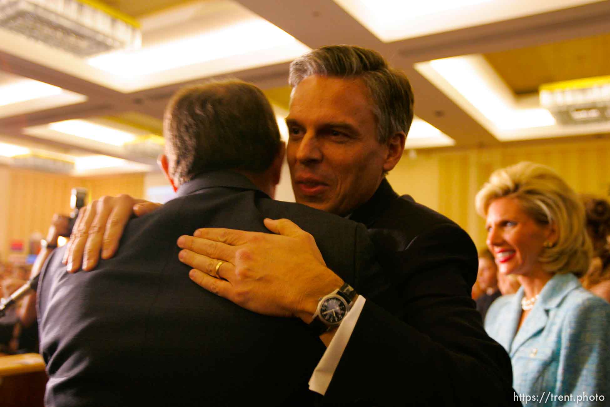 Jon Huntsman Jr., makes his acceptance speech for Utah Governor at Salt Lake City's Hilton Hotel.