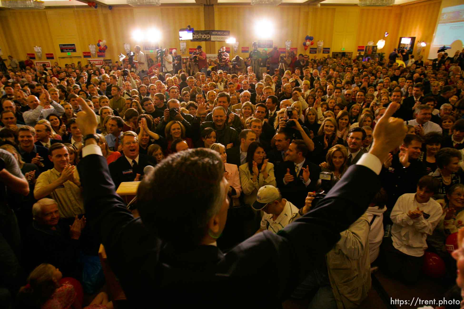 Jon Huntsman Jr., makes his acceptance speech for Utah Governor at Salt Lake City's Hilton Hotel.