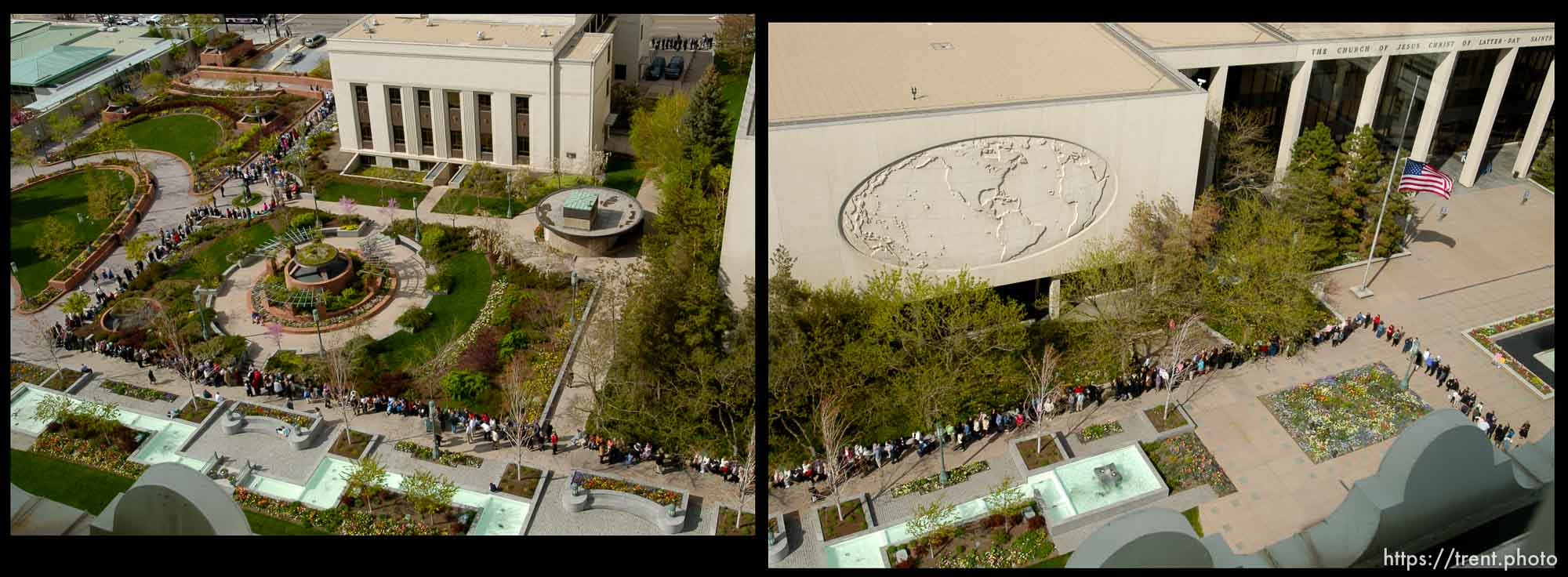 Line of mourners for Marjorie Hinckley viewing