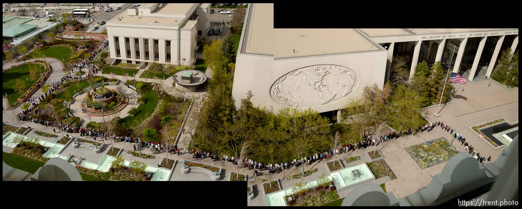 The line for the viewing of Marjorie Hinckley, wife of LDS President Gordon B. Hinckley.