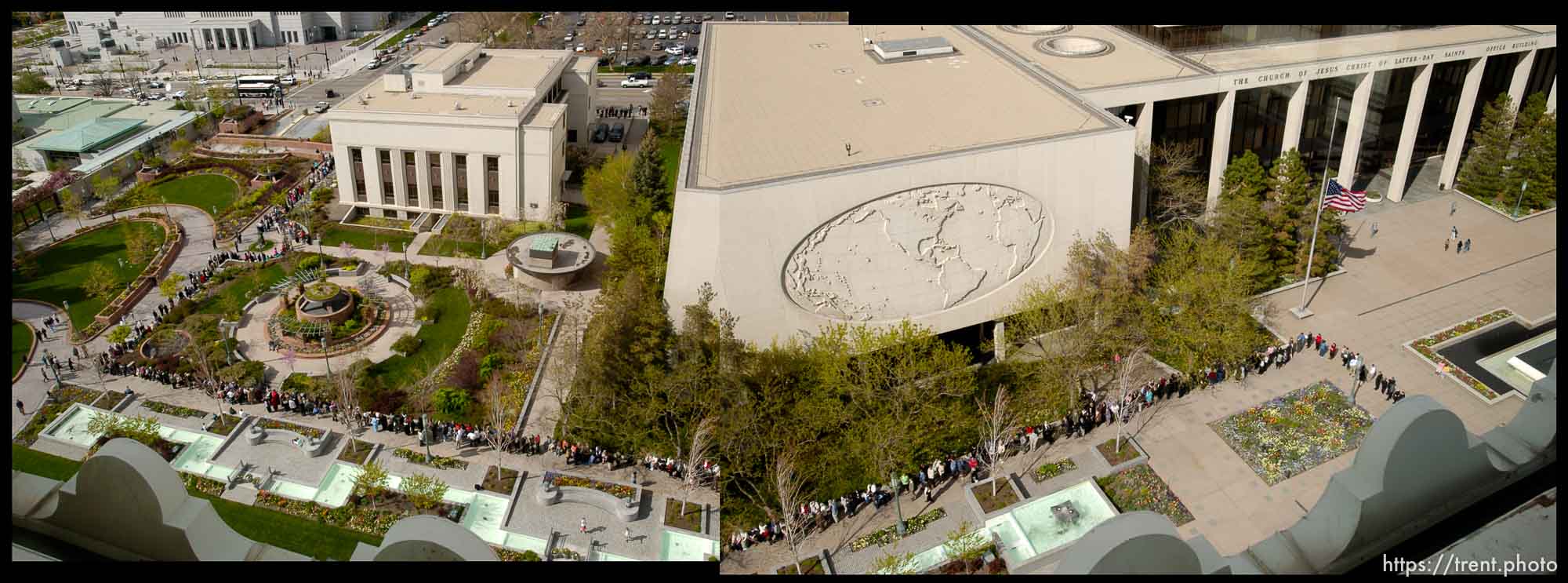 The line for the viewing of Marjorie Hinckley, wife of LDS President Gordon B. Hinckley.