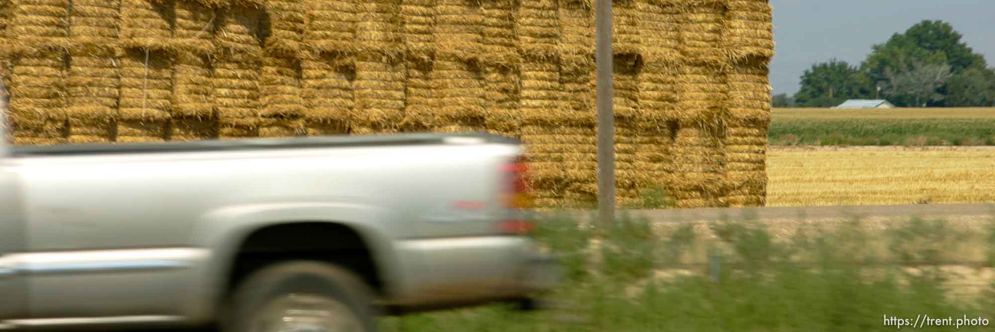 hay stacks. Photos out the window as we drive from Boise to Parma, Idaho. 8.18.2004