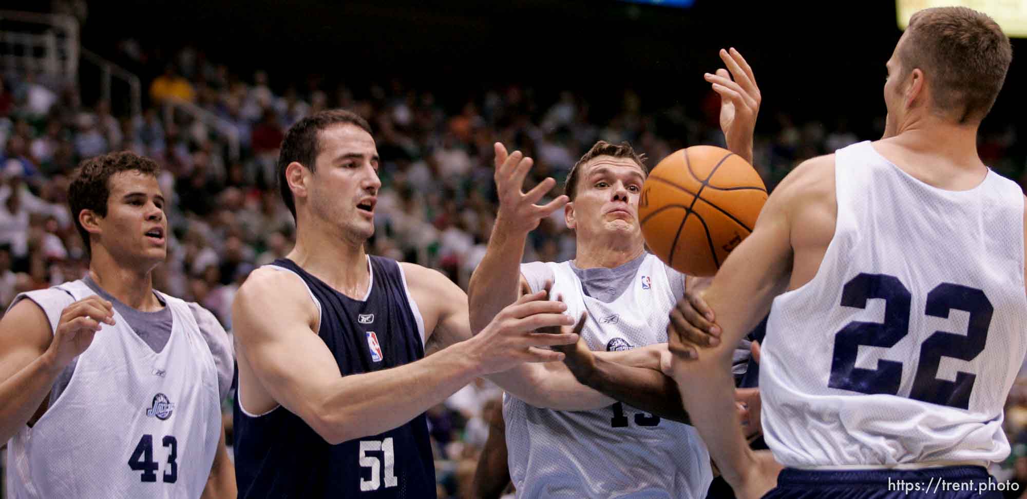 Utah Jazz NBA basketball. Team scrimmage Saturday night at the Delta Center.