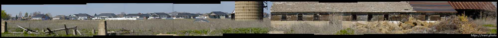 old barn and new suburban development, layton.