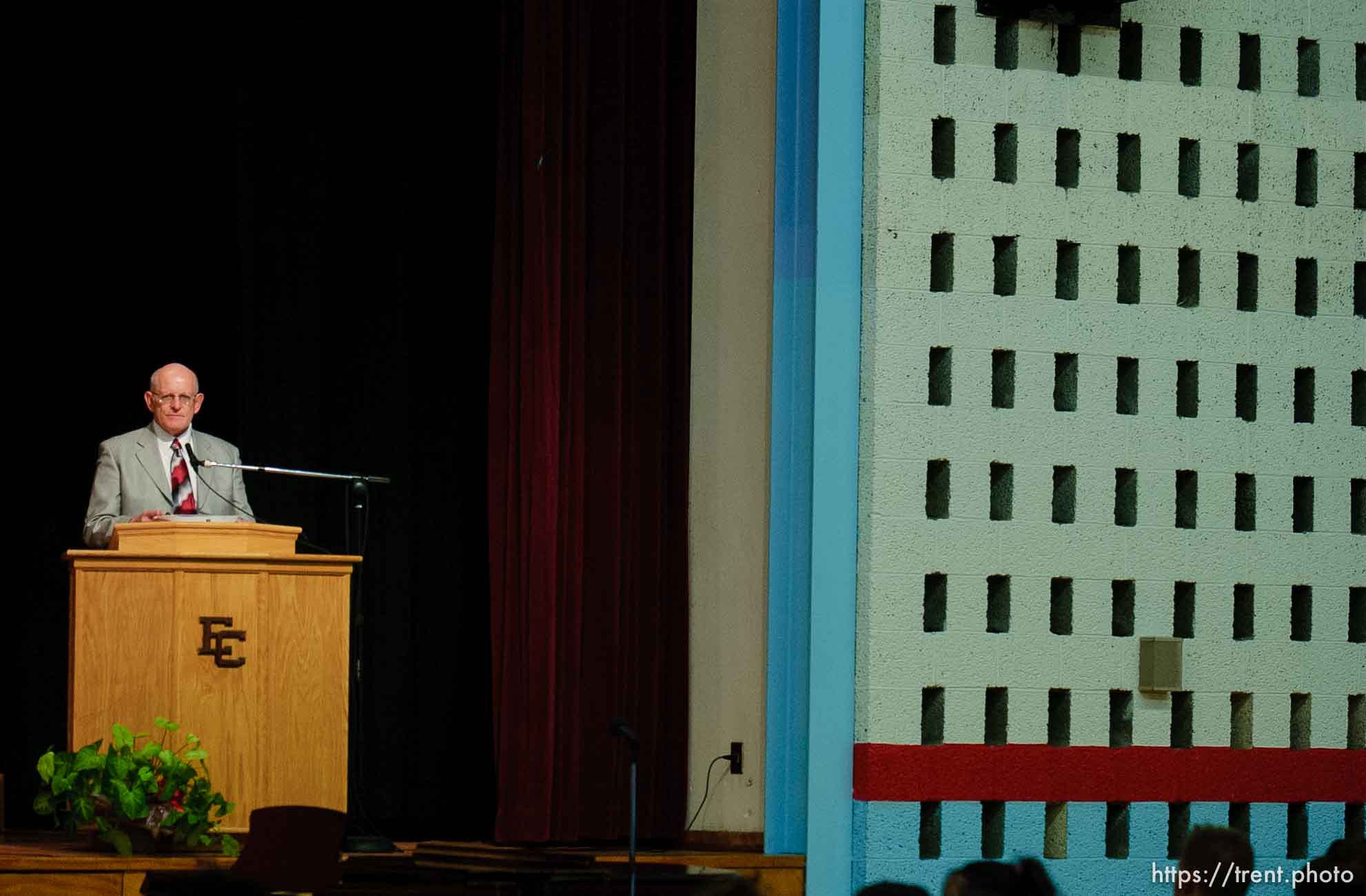 school district superintendent at East Carbon High School. The final class to graduate before the school was closed and students were transfered to the high school in Price, Utah.; 5.25.2005