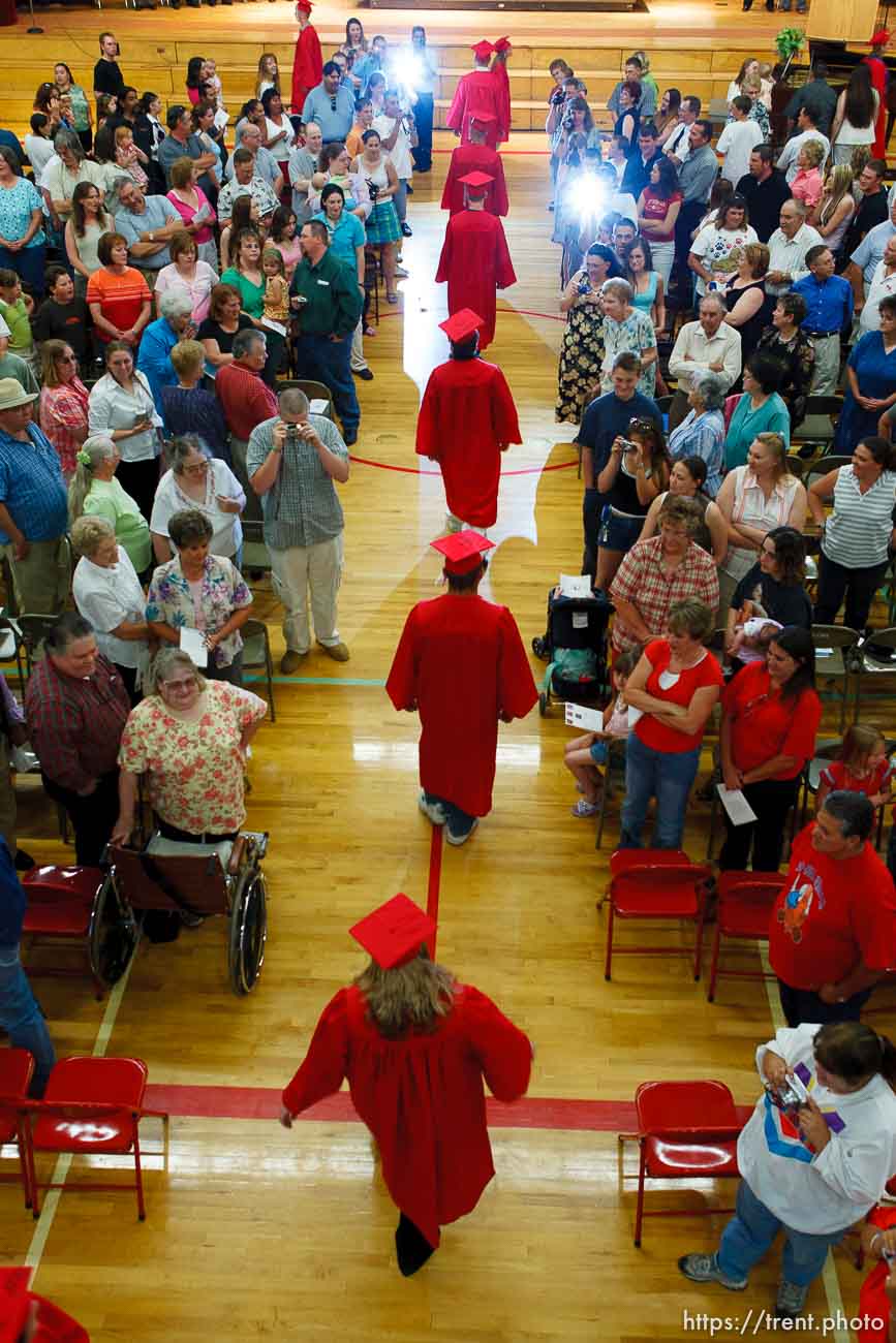 Graduation at East Carbon High School. The final class to graduate before the school was closed and students were transfered to the high school in Price, Utah.; 5.26.2005