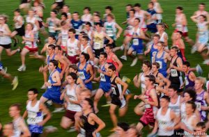 start of the boys race. Murray Invitation cross-country meet at Murray Park.