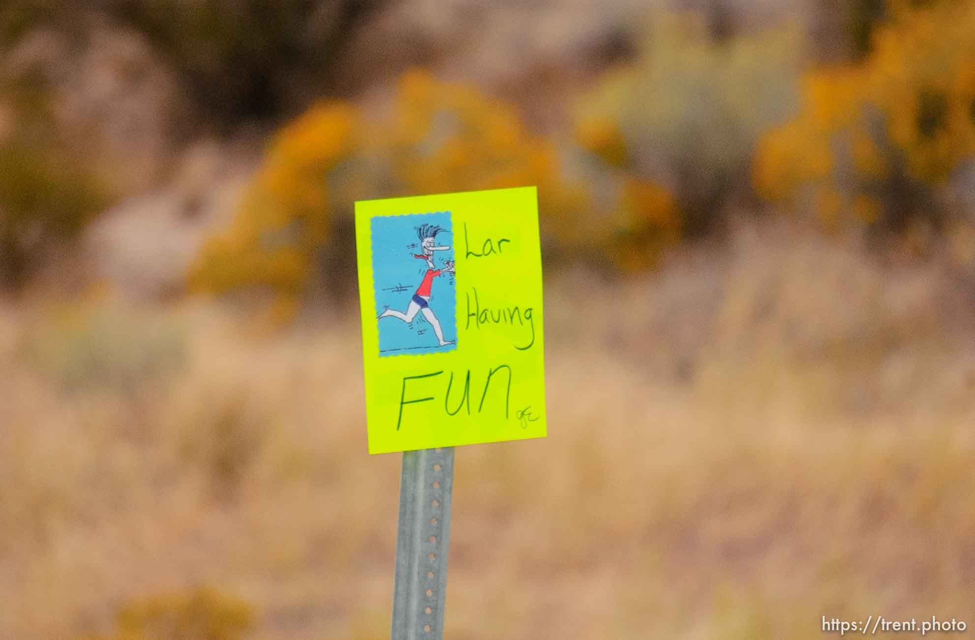 signs of support, St. George Marathon