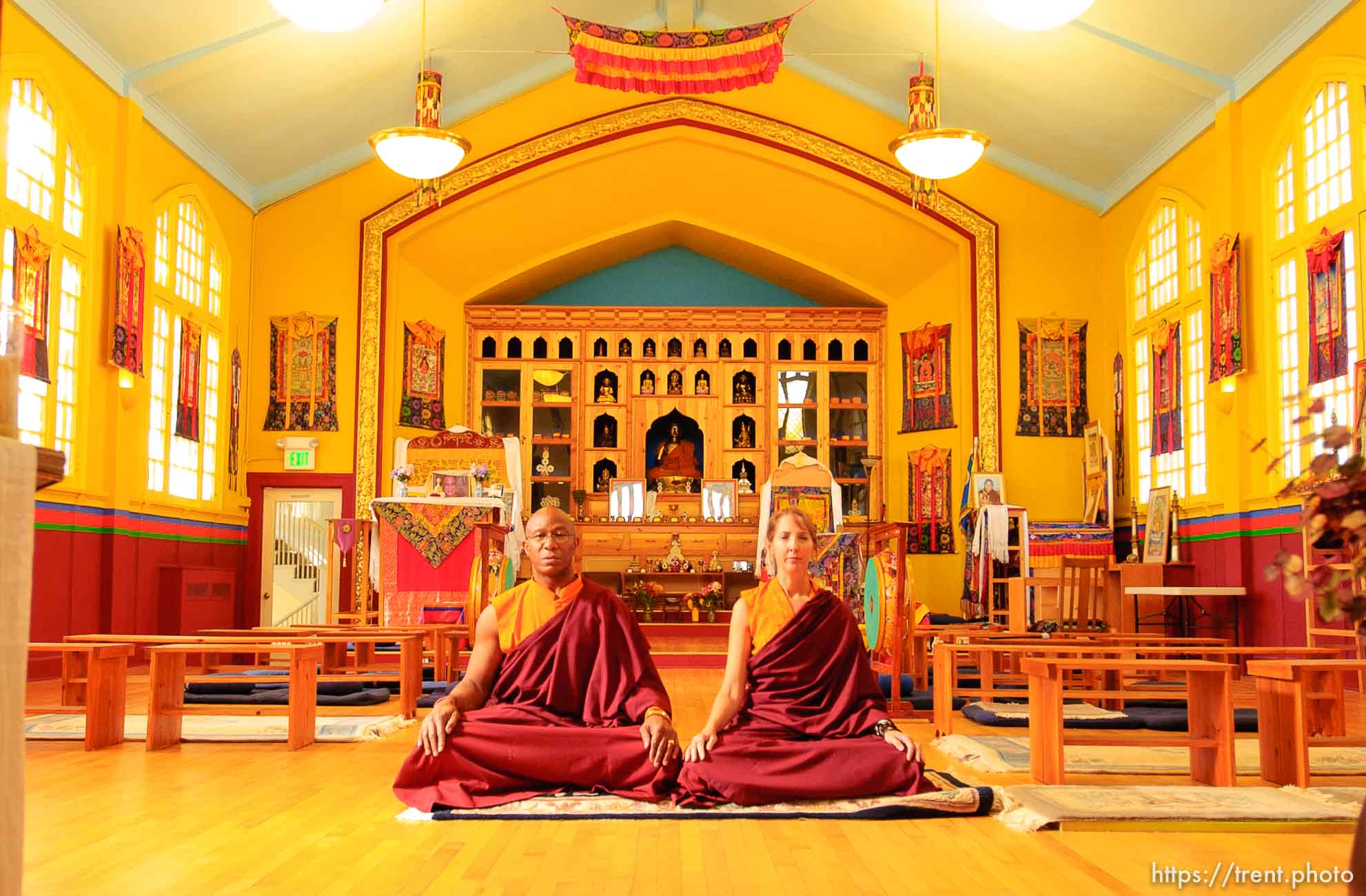 Lama Thupten and Jean Gardner at Salt Lake City's Urgyen Samten Ling Gonpa Tibetan Buddhist Temple.